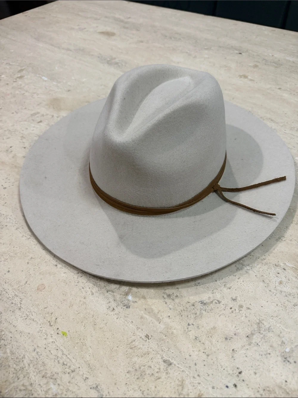 Patina The Aria Tan Wool Fedora Western Hat Handcrafted Wide‎ Brim M